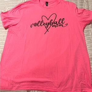 District Bright Pink Tee Volleyball Mom